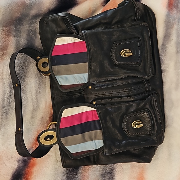 Vintage Coach tote. Dark navy soft leather. No marks or scratches. - Picture 7 of 8